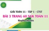 Giải bài 3 trang 60 Toán 11 tập 1 SGK Chân trời sáng tạo